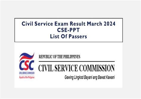 csc result march 2024 list of passers philippines|OCSERGS .